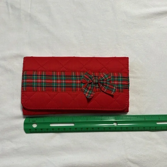 Festive Quilted Red Holiday Purse Tote and Wallet - Picture 15 of 15